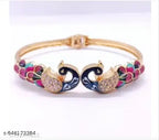 Gold Peacock Design Cuff Bracelet