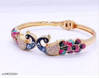 Gold Peacock Design Cuff Bracelet