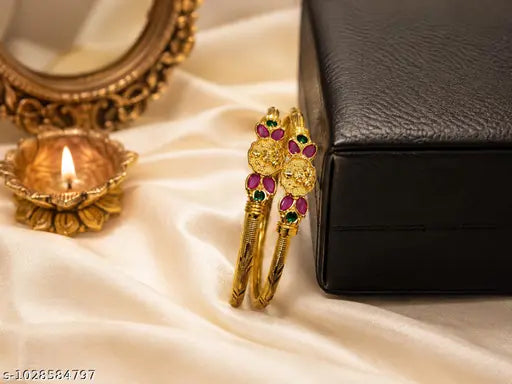Shimmery Gold Look Kangan Set (Pack of 2)