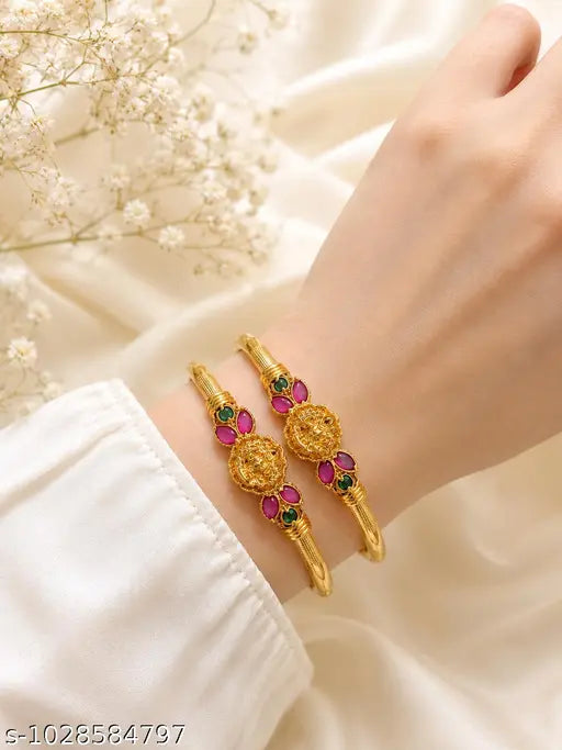 Shimmery Gold Look Kangan Set (Pack of 2)
