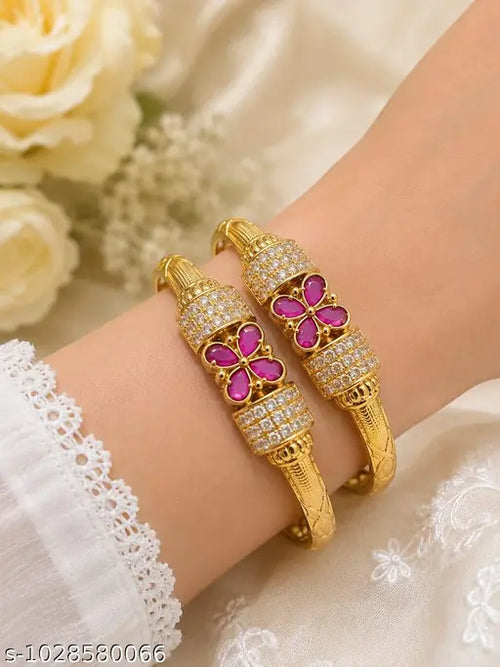 AD Ruby Party Wear Kangan Set (Pack of 2)