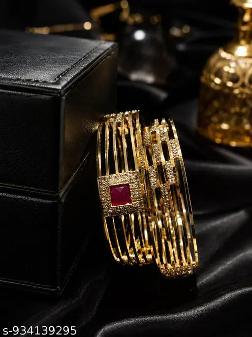 Kundan Bridal Look Cuff Kangan Set (Pack of 2)